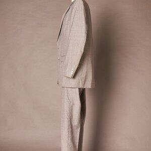 1990s Deadstock Gray Stream Line Pin Stripe Gray Suit